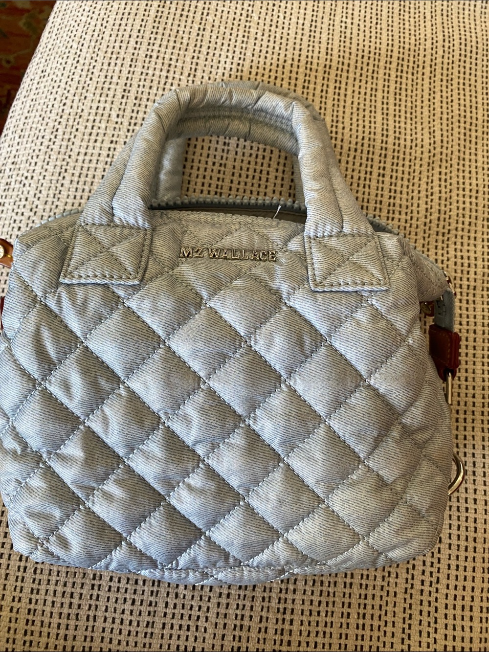 MZ Wallace quilted light denim blue shoulder/ crossbody S bag